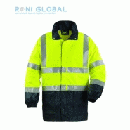 Parka de travail haute visibilité anti-pluie en polyester enduit polyuréthane Class 3 - Harbor Coverguard - Normes CE EN ISO 20471 et EN343_0