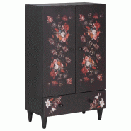 Helloshop26 - Armoire de rangement rectangulaire moderne finition mate 60 x 33,5 x 100 cm en bois de manguier multicolore 02_0057870 - Bois massif 300