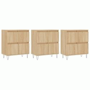 Helloshop26 - Buffet bahut commode armoire meuble de rangement organisateur cuisine salle de séjour salons 3 pcs sonoma bois 02_0037112 - 30002132190_0