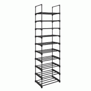 Helloshop26 - Étagère à chaussures à 10 niveaux meuble de rangement polyvalent cadre en fer personnalisable peu encombrant pour 12_0005461 - 30002