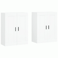 Helloshop26 - Lot de 2 armoires murales pratiques et décoratives 69,5 x 34 x 90 cm en bois d'ingénierie blanc 02_0055484 - blanc aluminium 300023903