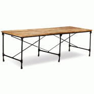 Helloshop26 - Table de salon salle à manger design bois de manguier massif 240 cm 0902325 - Bois massif 3000124561309