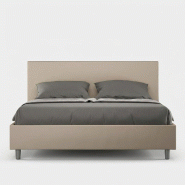 Itamoby Lit Coffre Capitonné Simili Cuir Gris Tourterelle Adele 160X190 - beige VE1619ADEL023-CT