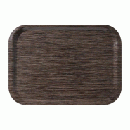 Plateau de service en mélamine Fast Food wengé - 375 x 265 x 50 mm - ROLTEX - 0615402132480