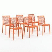 RATTATAN Set 6 Chaises en polypropylène avec fibre de verre empilables pour extérieur et jardin, bar et restaurant, cuisine design moderne - ANNA - RATTATAN Set 6 Chaises en polypropylène avec fibre de verre empilables pour extérieur et jardin, bar et restaurant, cuisine design moderne - ANNA -