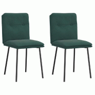 VidaXL Chaises à manger lot de 2 Vert foncé Velours Modèle Boréal Prestige - 4101311