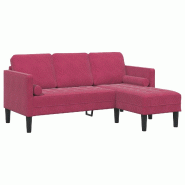 VidaXL Ensemble de Canapés avec coussin Bordeaux Polyester Modèle Verloria - 42001930