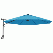 VidaXL Parasol mural avec LED bleu mer 290 cm Modèle Helios Panorama Horizon - 362894