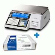 CAS CL5200N, balance étiqueteuse homologuée, portée 6/15kg, échelon 2/5g + 05 rouleaux des étiquettes préimprimées en bleu - CL52N-SET-15B-THESTD10FR CAS CL5200N, balance étiqueteuse homologuée, portée 6/15kg, échelon 2/5g + 05 rouleaux des étiquettes préimprimées en bleu - CL52N-SET-15B-THESTD10FR