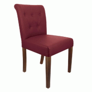 Chaise d'intérieur Etoile dossier capitonné simili cuir bordeaux - par 2
