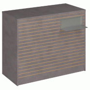 Comptoir Vertigo H T03 nat. Spl.Droit L120cm 2tabl.Couliss.4tab.Amovib-béton