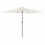 Helloshop26 - Parasol de jardin avec mât en acier durable 300 x 200 x 250 cm protection UV pluie style épuré en polyester blanc 02_0056391 - blanc