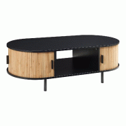 Helloshop26 - Table basse console d'appoint 120 x 55 x 40 cm bambou naturel noir 03_0010866 03_0010866 - noir Bambou 3000225451202