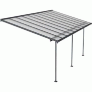 Pergola à adosser en aluminium gris et polycarbonate Sierra 3 x 6.2 m Canopia By Palram - gris 7290108130607 Pergola à adosser en aluminium gris et polycarbonate Sierra 3 x 6.2 m Canopia By Palram - gris 7290108130607