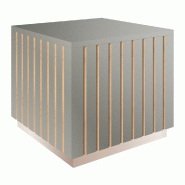Podium bas Vertigo T03 MDF naturel et gris alu 45x45x40cm