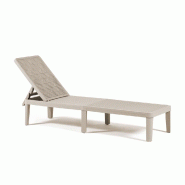 RATTATAN Chaise longue en polypropylène, dossier réglable en 4 positions, effet rattan, idéale pour les jardins, terrasses et piscines - Baia - Gre
