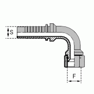 Série JIC DK - Filetage UNF - Cône 74° - Femelle - Ecrou à jonc - 90°(DKJ90) - 4 , 1/4" , 6.35 , sept-16 , 12-76