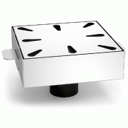 Siphon en acier inoxydable avec sortie verticale 200x200 mm. - argenté FRI054276