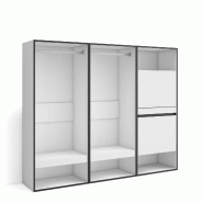 SKRAUT HOME Armoire Vestiaire ouvert, 180x145x35 cm, Chambre à coucher, pièce, Meuble à Chaussures, Blanc - blanc Bois manufacturé 438_4