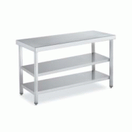 Tables Inox de Travail Centrale DISTFORM Premium avec 2 étagères - Profondeur 500 mm longueur 1600 mm - QC250160 Tables Inox de Travail Centrale DISTFORM Premium avec 2 étagères - Profondeur 500 mm longueur 1600 mm - QC250160