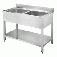 Vaiotec EASYLINE Evier 700 / 2 cuves L:1200 - inox 10205