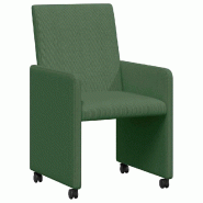 VidaXL Chaises de Salle à Manger avec Roues 2 pcs Vert gris Modèle Cascade Moderne - 42017805