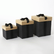 Boite cadeau Take away  10,5x10,5x10,5 + 12x12x15 + 14x14x17 cm