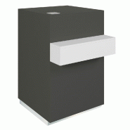 Comptoir Cage noir repose sac blanc 1 tiroir 1 tablette 60x60/76x93cm