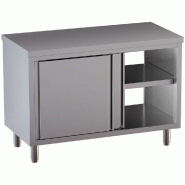 Diamond - Table armoire neutre, portes coulissantes, traversante centrale - réf. TAP207-SA1 - gris AKS-TAP207-SA1