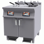 Friteuse électrique digitale 2 cuves 18+18 L avec filtration huile et élévateurs, structure inox, 80x90x90 cm, Modèle F2/18-98ETDPS - 2158