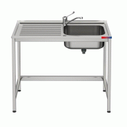 Gasfrit- Evier sous plan 1 bac et 1 égouttoir et robinet industriel double égouttoir inox 800 x 500 x 850 mm - inox gf3201gf3 Gasfrit- Evier sous plan 1 bac et 1 égouttoir et robinet industriel double égouttoir inox 800 x 500 x 850 mm - inox gf3201gf3