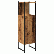 Helloshop26 - Armoire de salle de bain design peu encombrant 33 x 33 x 120 cm grand espace de rangement en bois vieux bois 02_0051184 - Bois massif 30