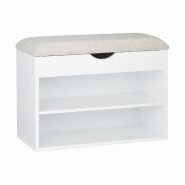 Helloshop26 - Banc de rangement pour chaussures rabattable mobilier entrée 100 x 40 x 45 cm avec assise confortable style moderne en 13_0008165 - 300