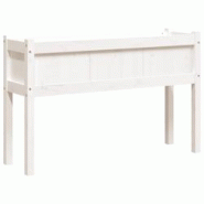 Helloshop26 - Jardinière bac lit surélevé plantes fleurs jardin terrasses avec pieds 110 x 31 x 70 cm bois de pin massif blanc 02_0038870 - 3000218 Helloshop26 - Jardinière bac lit surélevé plantes fleurs jardin terrasses avec pieds 110 x 31 x 70 cm bois de pin massif blanc 02_0038870 - 3000218