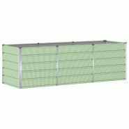 Helloshop26 - Jardinière moderne design industriel extérieur intérieur 240 x 80 x 75 cm en acier vert 02_0059269 - vert acier 3000241035394