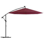 PARASOL DÉPORTÉ À LED ET MÂT EN ACIER DIAMÈTRE 3 M ROUGE BORDEAUX 02_0008579 PARASOL DÉPORTÉ À LED ET MÂT EN ACIER DIAMÈTRE 3 M ROUGE BORDEAUX 02_0008579