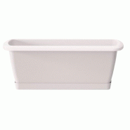 Prosperplast - Jardinière avec support 78,6x18,4x14,5 cm Respana Set, blanche - blanc plastique ZA1726
