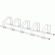 Râtelier pour 5 vélos acier robuste fixation murale 150 x 32,5 x 26 cm style contemporain en acier argent 20_0013377 - acier 3000227723208