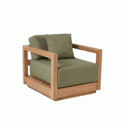 Bazar Bizar Fauteuil en bois de teck récupéré 77x85x60 cm algue verte - vert Bois massif JAECOL024GrAl