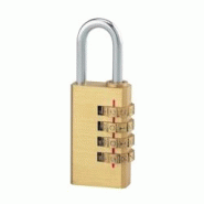 Cadenas à combinaison 258, laiton, 4 chiffres, intérieur, anse acier, 28mm - THIRARD - doré 3150260002584 Cadenas à combinaison 258, laiton, 4 chiffres, intérieur, anse acier, 28mm - THIRARD - doré 3150260002584