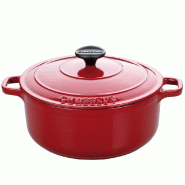 CHASSEUR Cocotte Ronde En Fonte émaillée 24cm Rubis Sublime puc472458 - rouge 3244334724585