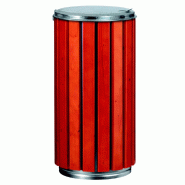Corbeille à poser ou à fixer zeno protec- 80l - lattes bois / avec couvercle plein - tête et corps en acier galvanisé non poudre Corbeille à poser ou à fixer zeno protec- 80l - lattes bois / avec couvercle plein - tête et corps en acier galvanisé non poudre