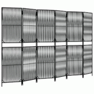 Décoshop26 - Paravent séparateur de pièce cloison 6 panneaux en résine tressée noir et acier DEC031135 - noir 3000258304933
