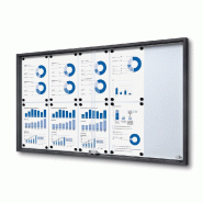 Exposiciónate Vitrine Intérieure Verrouillable avec Portes Coulissantes SLIM 10x A4 Anthracite SCSLG10xA4C7016JS - gris aluminium 8596052168666