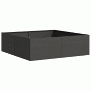 Helloshop26 - Jardinière carrée design moderne jardin balcon 100 x 100 x 30 cm en acier noir 02_0051588 - noir acier 3000236995498