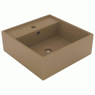 Helloshop26 - Lavabo carré de luxe à trop-plein 41 x 41 cm céramique crème mat 02_0002694 - 3000101931538 Helloshop26 - Lavabo carré de luxe à trop-plein 41 x 41 cm céramique crème mat 02_0002694 - 3000101931538