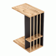 Helloshop26 - Table d'appoint panneau de particules bois plastique 44 x 29 x 65 cm effet bois noir 03_0010959 - noir Bois massif 3000225502805
