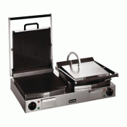 Lincat Double grill contact Panini en fonte émaillé rainuré, lisse, 2250 W, 220 V - MONO - inox CD426