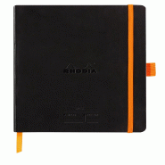 Meeting Book Rhodiarama noir A5+, 160p./80 feuilles microperforées 90 g/m² brochées, pré-imprimé - noir 117782C