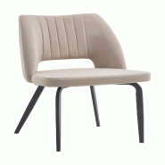 Mobiliara Lot de 2 Chaises Rose Taupe – Assise Mousse Haute Densité, Piètement Acier Époxy Madrid, Design Contemporain - marron polyester A06615/01